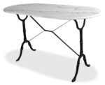 Οβάλ Μεταλλικό Τραπέζι Με Μάρμαρο 120 x 60 x 72(h)cm