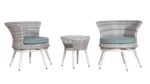 APHRODITE Rattan Καθιστικό Σέτ 3 Τεμαχίων Με Αλουμίνιο Σκελετό Και Περιστρεφόμενες Πολυθρόνες