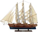 Ξύλινο Παραδοσιακό Καράβι 120cm ,Χρώμα Καφέ Μπλέ