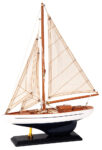 Ξύλινο Παραδοσιακό Καράβι 25 x 6 x 36(h)cm,Χρώμα Λευκό - Μπλέ