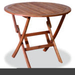 Ξύλινο ,Στρογγυλό Πτυσσόμενο Τραπέζι Acacia 90 x 75(h)cm
