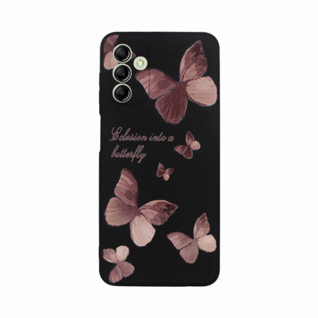 Vivid Silicone Case Samsung Galaxy A13 5G Butterfly Black/Pink