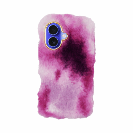 Vivid Fluffy Plush Case Apple iPhone 16 Pink