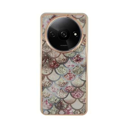 Vivid Mermaid Scale Silicone Case Redmi A3 Rose Gold