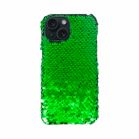 Vivid Sequin Case Apple iPhone 15 Green