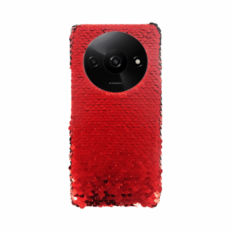 Vivid Sequin Case Redmi A3 Red