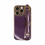 Vivid Silicone Case Wrist Strap Holder Apple iPhone 16 Pro Purple