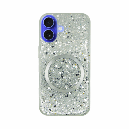 Vivid Magsafe Glitter Case Apple iPhone 16 Silver