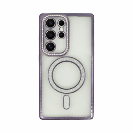 Vivid Magsafe Strass and Glitter Case Samsung Galaxy S24 Ultra Purple