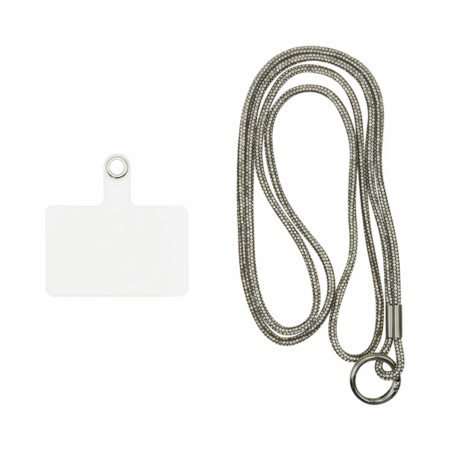 Vivid Lanyard Rhinestone Neck Strap Silver