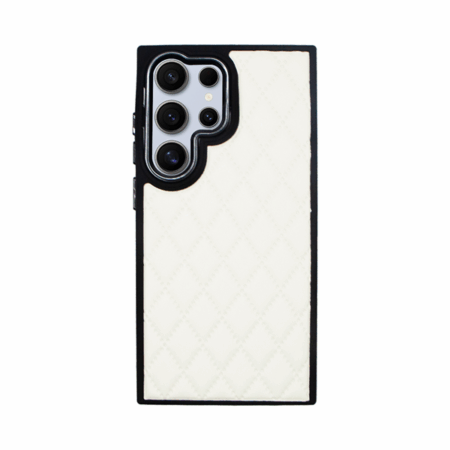 Vivid Diamond Shape PU Leather Case Samsung Galaxy S24 Ultra White