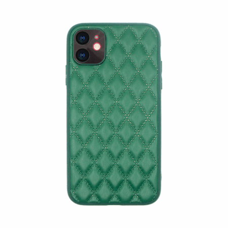 Vivid Diamond Shape PU Leather Case Apple iPhone 11 Green