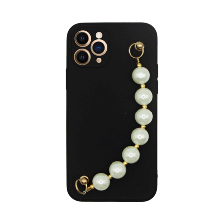 Vivid Silicone Case Pearl Chain Apple iPhone 11 Pro Black