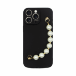 Vivid Silicone Case Pearl Chain Apple iPhone 15 Pro Max Black