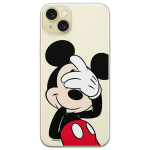 Disney Case Apple iPhone 15 Plus Mickey Partial Print Hiding Transparent