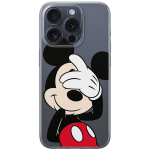 Disney Case Apple iPhone 15 Pro Mickey Partial Print Hiding Transparent