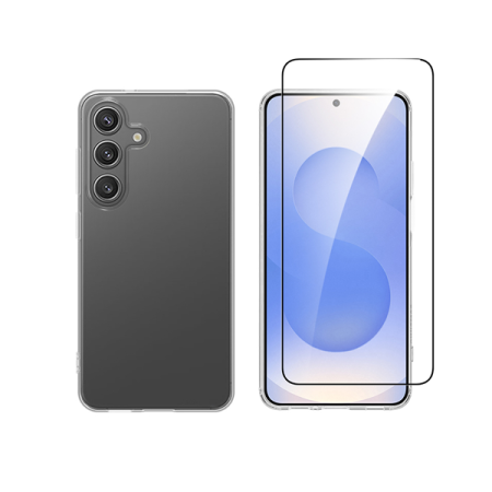 Vivid Set Gelly Case + Full Face Tempered Glass Samsung Galaxy S25 Black