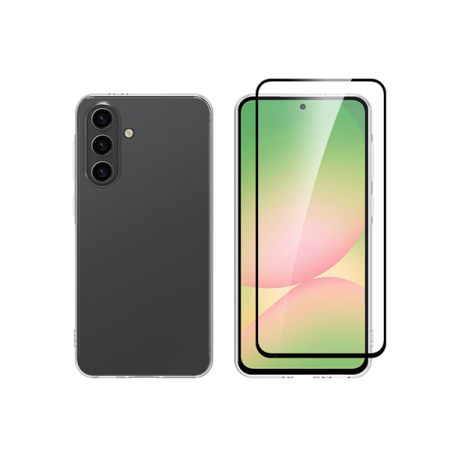 Vivid Set Gelly Case + Full Face Tempered Glass Samsung Galaxy A56 Black