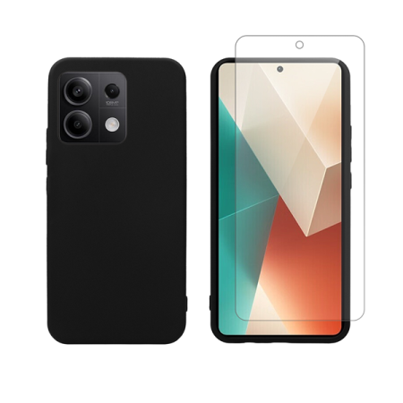 Vivid Set Matte Case Black + Tempered Glass Redmi Note 13 Pro 5G/Poco X6 5G