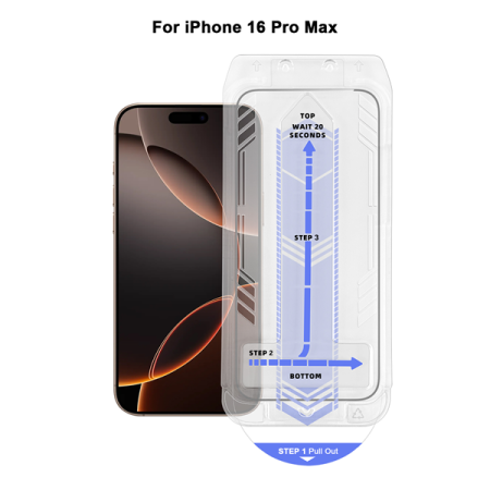 Vivid Full Face Tempered Glass W/Applicator Apple iPhone 16 Pro Max Black