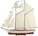 Ξύλινο Παραδοσιακό Καράβι ,Χρώμα Λευκό - Καφέ 150 x 23 x 136(h)cm