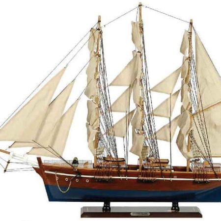 Ξύλινο Παραδοσιακό Καράβι 120cm ,Χρώμα Καφέ Μπλέ