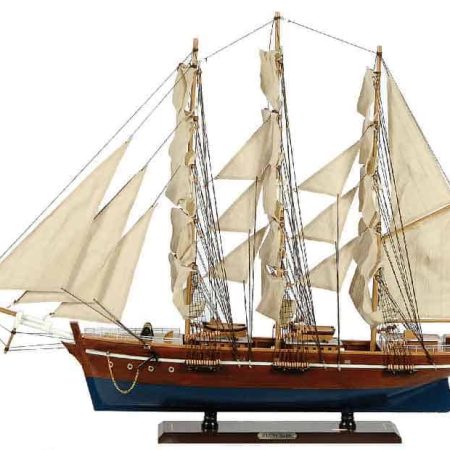 Ξύλινο Παραδοσιακό Καράβι 150 x 23 x 124 (H) cm, Χρώμα Καφέ-Μπλέ