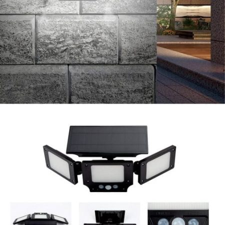Led Ηλιακό Φωτιστικό Με 3 Λάμπες Και Αισθητήρα Φωτός 20 x 9cm
