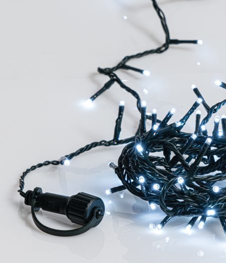 500Led Λαμπάκια Με Πρόγραμμα,Επέκταση Και Μετασχηματιστή Ip44 ,Πράσινο Καλώδιο/Λευκό Λαμπάκι (5cm Απόσταση) 25 Μέτρα (Kelvin: 6.000 - 10.000) Με Καρούλι Αποθήκευσης