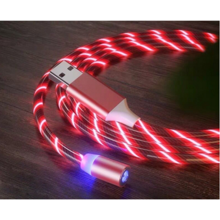 Vivid LED Cable USB to Type-CLightningMicro USB Magnetic Red
