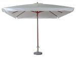 Ξύλινη Τετράγωνη Ομπρέλα Με Εκρού Πανί 180gr 300 x 300cm