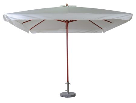 Ξύλινη Τετράγωνη Ομπρέλα Με Εκρού Πανί 180gr 300 x 300cm