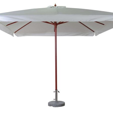 Ξύλινη Τετράγωνη Ομπρέλα Με Εκρού Πανί 180gr 300 x 300cm