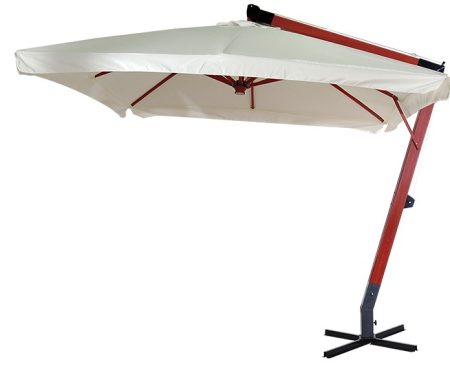 Κρεμαστή Γωνιακή Τετράγωνη Ομπρέλα 300 x 300cm ,Με Ξύλινο Κορμό