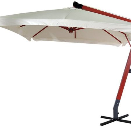 Κρεμαστή Γωνιακή Τετράγωνη Ομπρέλα 300 x 300cm ,Με Ξύλινο Κορμό