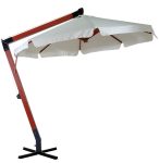 Γωνιακή Στρογγυλή Ομπρέλα 300cm ,Με Ξύλινο Κορμό