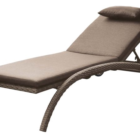 Rattan Ανακλινόμενη Ξαπλώστρα Με Ρόδες Και Μαξιλάρι ,Σκελετός Αλουμινίου