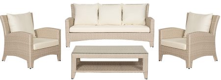 Καθιστικό Σέτ Rattan Με Αλουμίνιο Σκελετό ,Σέτ 4 Τεμαχίων