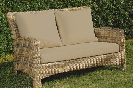 Rattan Καναπές 2 Θέσεων Με Σκελετό Αλουμινίου Με Μαξιλάρια 127 x 84 x 48(h)cm