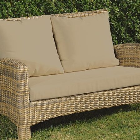 Rattan Καναπές 2 Θέσεων Με Σκελετό Αλουμινίου Με Μαξιλάρια 127 x 84 x 48(h)cm