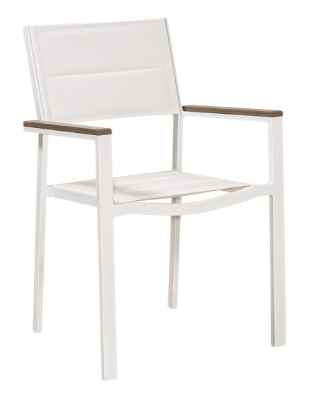 Στοιβαζόμενη Πολυθρόνα Κήπου Αλουμινίου Με Διάτρητο Ύφασμα