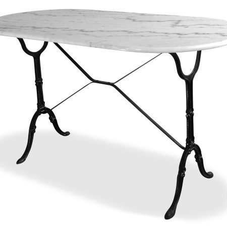 Οβάλ Μεταλλικό Τραπέζι Με Μάρμαρο 120 x 60 x 72(h)cm