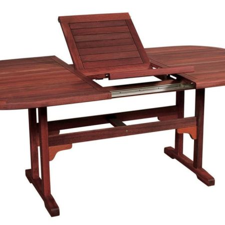 Οβάλ Επεκτεινόμενο τραπέζι Red Shorea ,140 + 40 = 180 x 80 x 75(H)cm