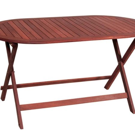 Ξύλινο ,Οβάλ Πτυσσόμενο Τραπέζι Red Shorea 140 x 80 x 75(h)cm