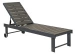 Γκρί Ανακλινόμενη Ξαπλώστρα Αλουμινίου 5 Θέσεων Με Pollywood