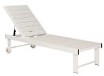 Λευκή Ανακλινόμενη Ξαπλώστρα Αλουμινίου 5 Θέσεων Με Pollywood