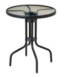 Στρογγυλό Μεταλλικό Τραπέζι Με Τζάμι 70 x 70(h)cm