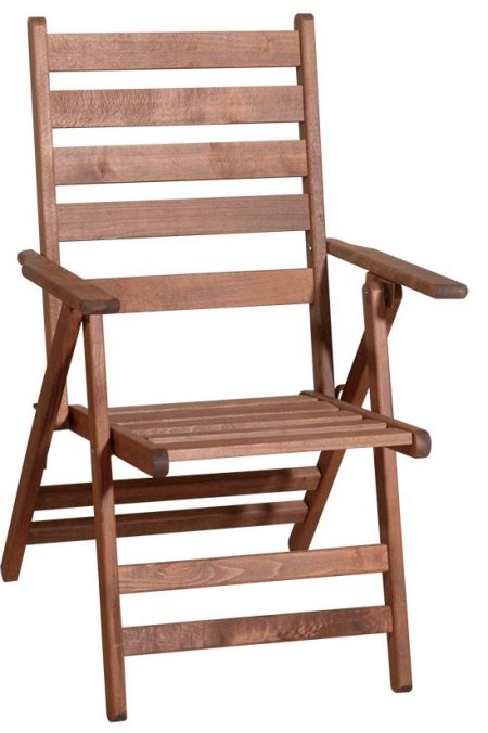 Ξύλινη Ψηλόπλατη Πτυσσόμενη Πολυθρόνα 4 Θέσεων ,Οξυά