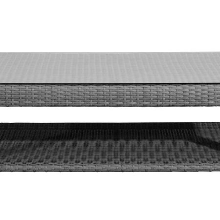 Rattan Βοηθητικό Τραπεζάκι (Coffee Table) Με Σκελετό Αλουμινίου Και Τζάμι 130 x 65 x 42(h)cm