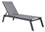 Ανακλινόμενη Ξαπλώστρα 5 Θέσεων Με Γκρί Διάτρητο Ύφασμα Και Σκελετό Αλουμινίου